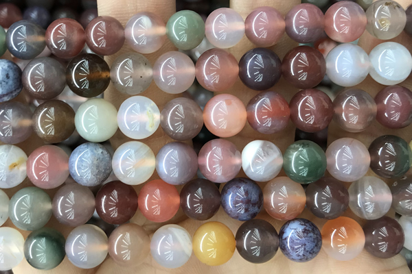 AGAT02 15 inches 8mm round agate gemstone beads