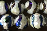 AGAT46 15 inches 8mm faceted round AB-color tibetan agate beads