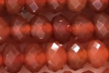 AGAT69 15 inches 4*6mm faceted rondelle red agate gemstone beads