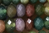 AGAT72 15 inches 4*6mm faceted rondelle Indian agate gemstone beads