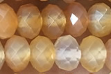 AGAT76 15 inches 5*8mm faceted rondelle banded agate gemstone beads