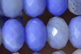 AGAT95 15 inches 6*10mm faceted rondelle banded agate gemstone beads