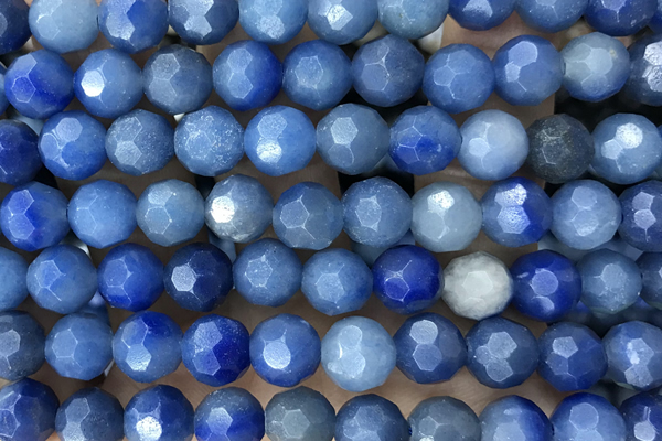 AVEN02 15 inches 8mm faceted round blue aventurine gemstone beads