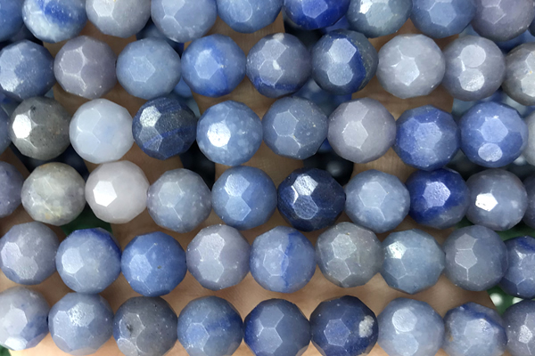 AVEN03 15 inches 10mm faceted round blue aventurine gemstone beads