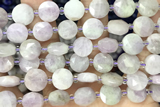 COIN08 15 inches 10mm faceted coin kunzite gemstone beads