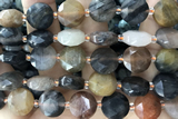 COIN69 15 inches 12mm faceted coin fancy jasper beads