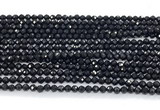 CON120 15.5 inches 2mm faceted round black onyx gemstone beads