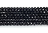 CON123 15.5 inches 5mm faceted round black onyx gemstone beads