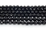 CON125 15.5 inches 8mm faceted round black onyx gemstone beads