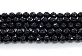 CON126 15.5 inches 10mm faceted round black onyx gemstone beads