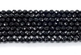 CON130 15.5 inches 5mm faceted round black onyx gemstone beads