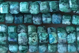 CUBE03 15 inches 2.5mm faceted cube chrysocolla gemstone beads