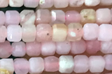 CUBE10 15 inches 2mm faceted cube pink opal gemstone beads