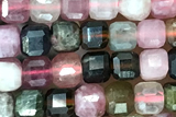 CUBE104 15 inches 3mm faceted cube tourmaline gemstone beads