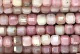 CUBE112 15 inches 2mm faceted cube pink wooden jasper beads