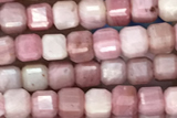 CUBE113 15 inches 3mm faceted cube pink wooden jasper beads