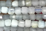 CUBE123 15 inches 2.5mm faceted cube aquamarine gemstone beads