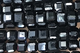 CUBE125 15 inches 2.5mm faceted cube black tourmaline gemstone beads