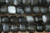 CUBE14 15 inches 3mm faceted cube black obsidian gemstone beads