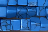 CUBE143 15 inches 4mm cube synthetic turquoise gemstone beads