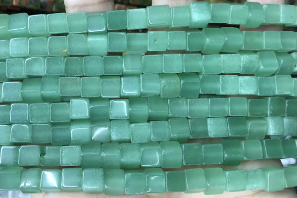 CUBE166 15 inches 6mm cube green aventurine gemstone beads