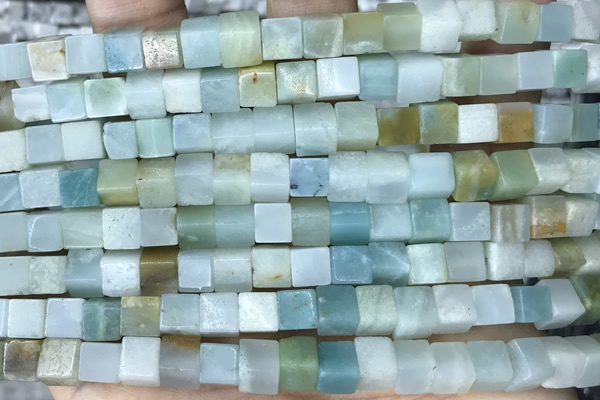 CUBE167 15 inches 6mm cube amazonite gemstone beads