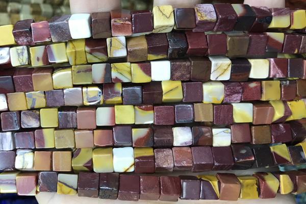 CUBE175 15 inches 6mm cube mookaite gemstone beads