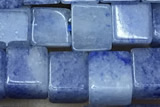 CUBE177 15 inches 6mm cube blue aventurine gemstone beads