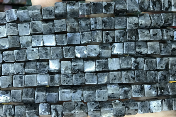 CUBE183 15 inches 6mm cube black labradorite gemstone beads