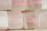 CUBE190 15 inches 8mm cube rose quartz gemstone beads