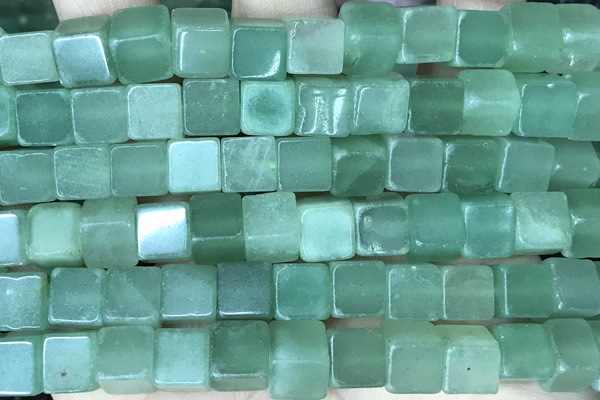 CUBE192 15 inches 8mm cube green aventurine gemstone beads