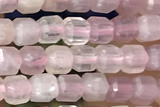 CUBE27 15 inches 3mm faceted cube rose quartz gemstone beads