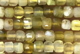 CUBE33 15 inches 2mm faceted cube yellow opal gemstone beads