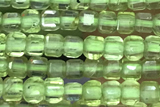 CUBE47 15 inches 2mm faceted cube olive quartz gemstone beads