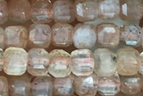 CUBE65 15 inches 3mm faceted cube sunstone gemstone beads