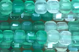 CUBE71 15 inches 2.5mm faceted cube green agate gemstone beads