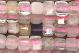 CUBE80 15 inches 3mm faceted cube morganite gemstone beads