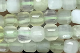 CUBE81 15 inches 3mm faceted cube prehnite gemstone beads