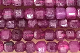 CUBE84 15 inches 2mm faceted cube ruby gemstone beads