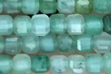 CUBE85 15 inches 3mm faceted cube green strawberry quartz beads