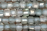 CUBE86 15 inches 3mm faceted cube quartz gemstone beads