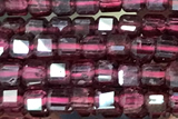 CUBE88 15 inches 2mm faceted cube red garnet gemstone beads