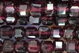 CUBE93 15 inches 3mm faceted cube red garnet gemstone beads