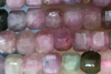 CUBE98 15 inches 3mm faceted cube tourmaline gemstone beads