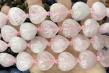 HEAR03 15 inches 20mm heart rose quartz gemstone beads