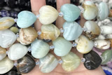 HEAR06 15 inches 20mm heart amazonite gemstone beads