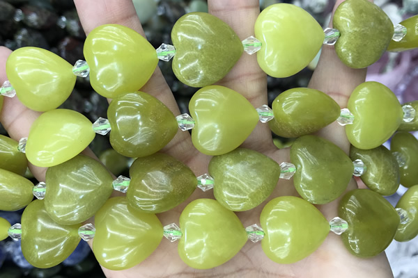 HEAR11 15 inches 20mm heart jade gemstone beads