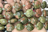 HEAR13 15 inches 20mm heart unakite gemstone beads