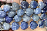 HEAR16 15 inches 20mm heart blue aventurine gemstone beads