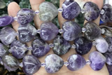 HEAR20 15 inches 20mm heart amethyst gemstone beads